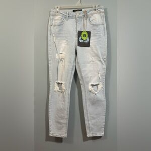 Mens New Indigo Rein Distressed Style Skinny  Size 30”X27” Denim Jeans